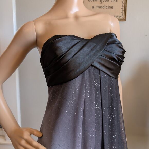 Vintage Y2K XSCAPE Mini Dress Ombre Glitter Strapless Whimsygoth Size 4 - Picture 7 of 12